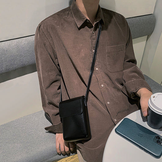 Bolso Mensajero de Cuero Estilo Coreano para Hombre