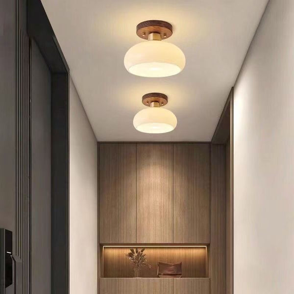 Lámpara de Piso Lujo Estilo Chino Nogal para Pasillos y Espacios Elegantes