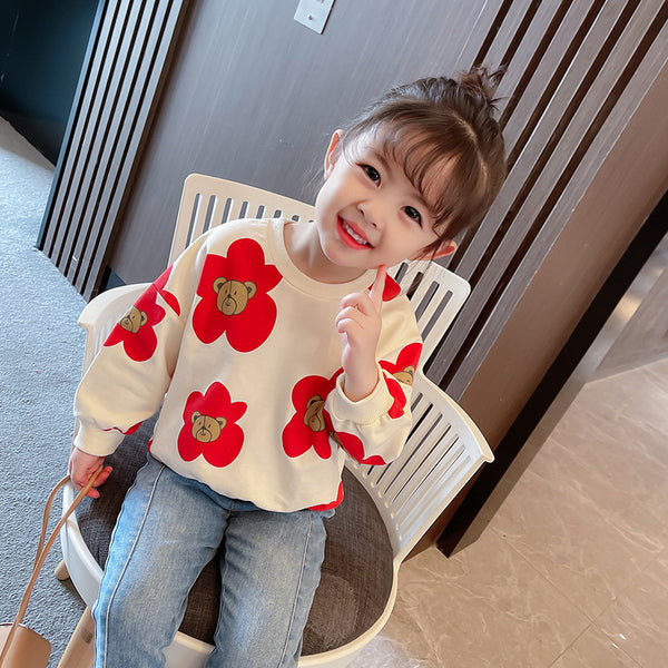 Playera Infantil Estampado Osito Floral - Tendencia Moderna