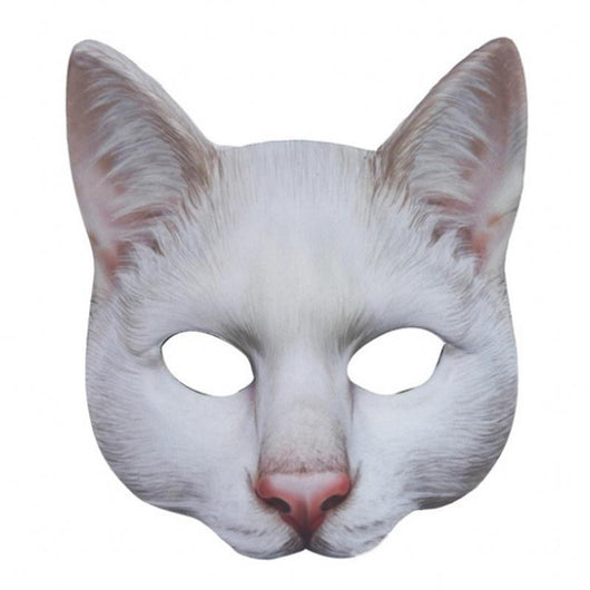 Máscara de Gato Blanco con Impresión Digital de Animales para Mascarada - Image 9