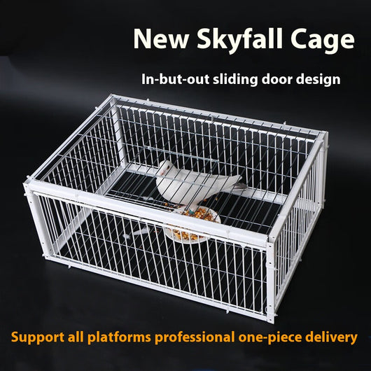 White wire pigeon cage with two side entrances and a skylight, measuring 60x40x26 cm with 2cm wire spacing. - Image 2