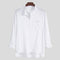 Camisa Casual de Algodón y Lino para Hombre Talla Grande