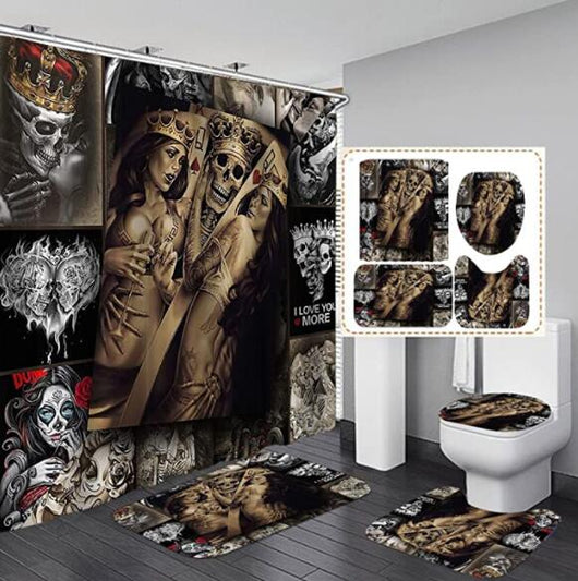 Cortina de Baño Halloween Impresa Gruesa e Impermeable - Image 28