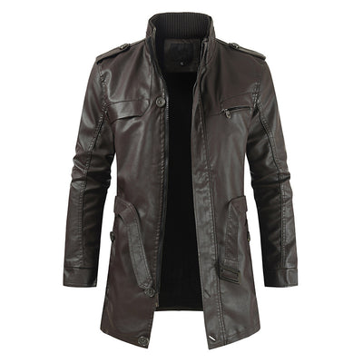 Abrigo Casual de Piel Sintética con Forro Polar para Hombre - Image 2