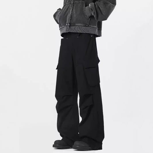 Pantalones Rectos Casuales Retro - Estilo Urbano Moderno para Hombre - Image 2