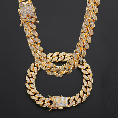 Cadena Cubana Hip Hop de Doble Fila con Diamantes Completos 12mm para Hombre - Image 5