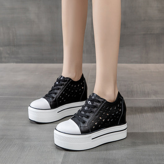 Zapatos Casuales con Plataforma de 9cm y Suela Gruesa Hueca - Image 3