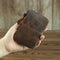 Monedero Compacto de Cuero Crazy Horse Estilo Retro para Hombre