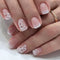 Uñas Postizas Degradado Floral Blanco - Diseño Hada Versátil