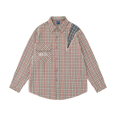 Camisa de Manga Larga a Cuadros con Bolsillo Bordado para Hombre - Image 5