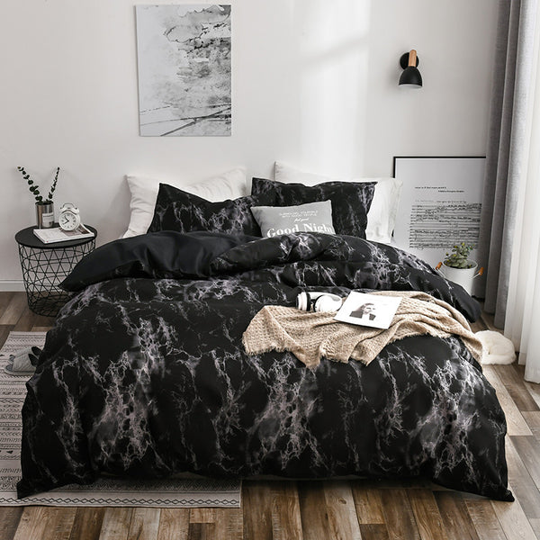 Juego de Funda Nórdica y Almohada con Patrón de Mármol