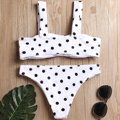 Bikini Estampado de Lunares con Corte Dividido - Image 10