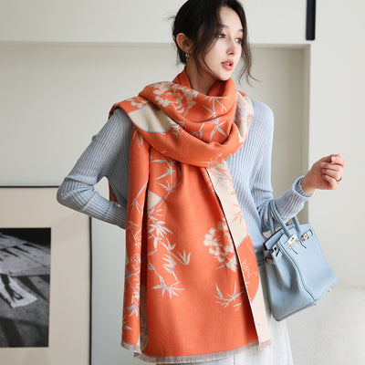 Bufanda de Cachemira Elegante Estilo Nacional Reversible Jacquard Doble Cara - Image 13
