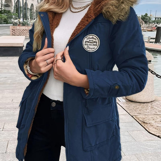 Chaqueta Hoodie Ajustada Casual Cordones Mujer Largo Europeo Americano - Image 12