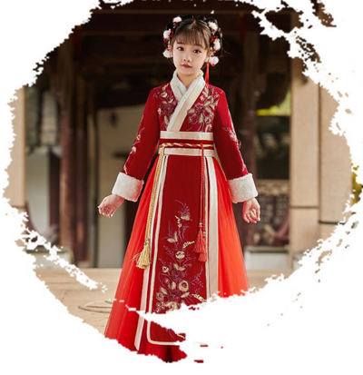 Vestido Tradicional Chino Acolchado para Niñas - Colección Otoño Invierno - Image 12