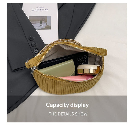 Bolsa Bandolera de Pana para Mujer - Bolso Cruzado de Hombro Único - Image 17