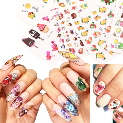 Pegatinas de Agua para Uñas con Diseños de Mariposas, Frutas y Flores Doradas - Image 6