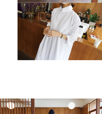 Vestido Camisero Holgado Talla Grande Manga Larga para Mujer - Image 10