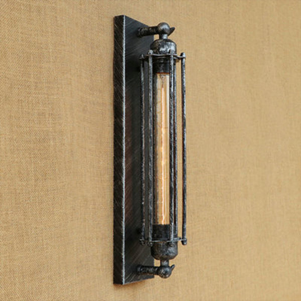 Lámpara de Pared Estilo Industrial Retro con Tubo de Cristal