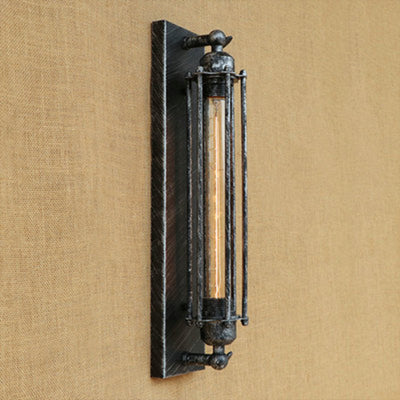 Lámpara de Pared Estilo Industrial Retro con Tubo de Cristal