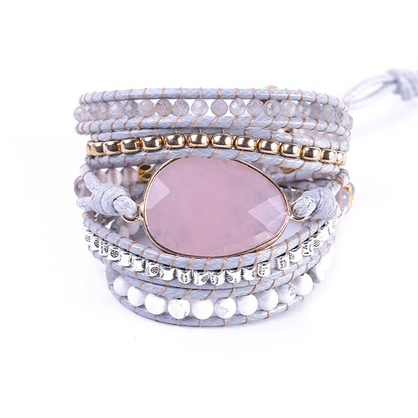 Pulsera de Piedra Natural Retorcida Tejida a Mano - Image 3