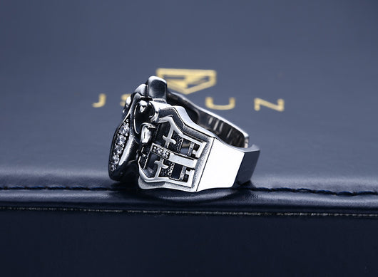 Anillo de Ancla Hueca en Plata 925 Estilo Punk Vintage para Hombre - Image 10
