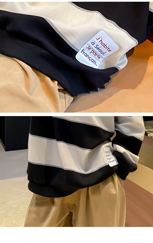 Suéter Casual para Niños con Rayas Contrastantes - Image 12