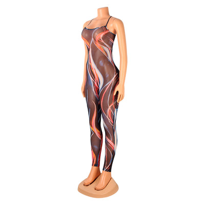 Jumpsuit Sensual de Malla Transparente con Tirantes - Image 7