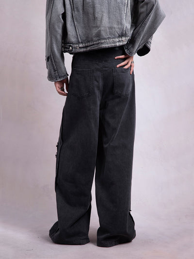 Pantalones Anchos con Diseño Irregular Roto - Image 5