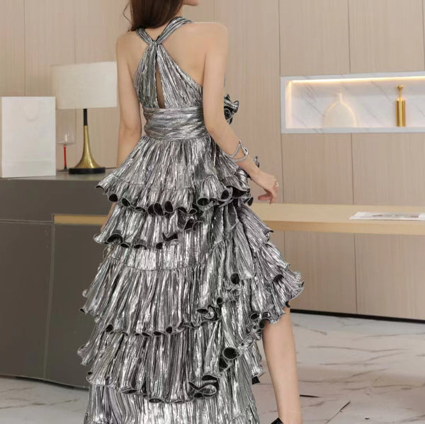 Vestido Elegante con Volantes Dovetail para Mujer