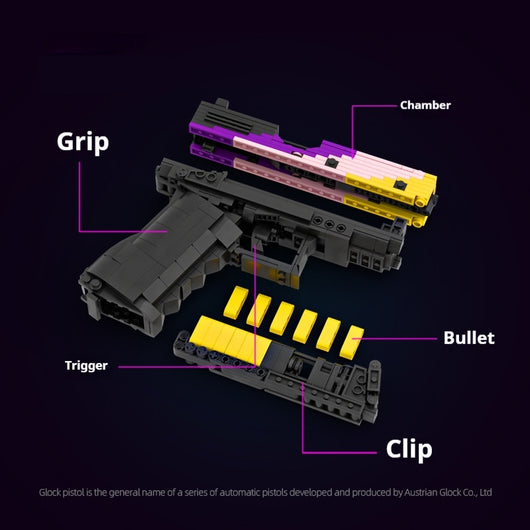 Pistola Táctica G18 Bloques de Construcción Militar MOC - Tecnología Avanzada Serie CSGO - Image 8