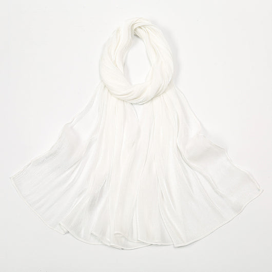 Pañuelo de Seda Chiffon Transpirable Efecto Anti-Arrugas Colores Lisos - Image 7