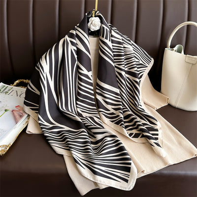 Chal Hijab Protector Solar con Bloques de Color Floral - Image 53