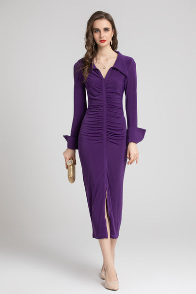 Vestido Liso con Cierre en Cintura y Dobladillo Casual - Image 23