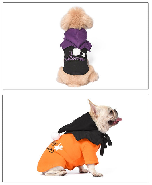 Suéter de Calabaza Divertido de Dos Piezas para Perros - Poncho Incluido - Image 16