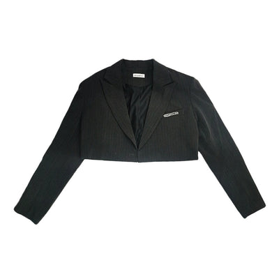 Blazer Corto Gris Oscuro para Mujer Primavera - Image 8