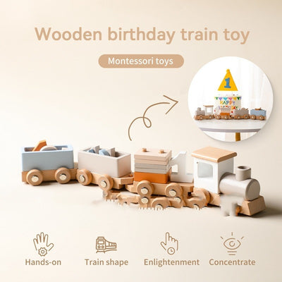 Tren de Madera para Cumpleaños Infantil - Juguete Hito del Bebé - Image 12