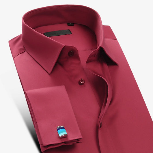 Camisa Ejecutiva de Manga Larga Color Sólido para Hombre - Image 3