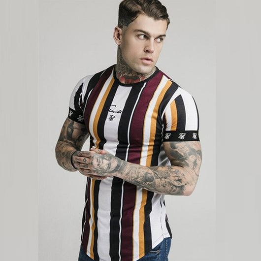 Camiseta Casual de Entrenamiento Hip-hop con Rayas Deportivas