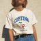 Playera Retro Deportiva Esquí Vintage con Estampado Clásico