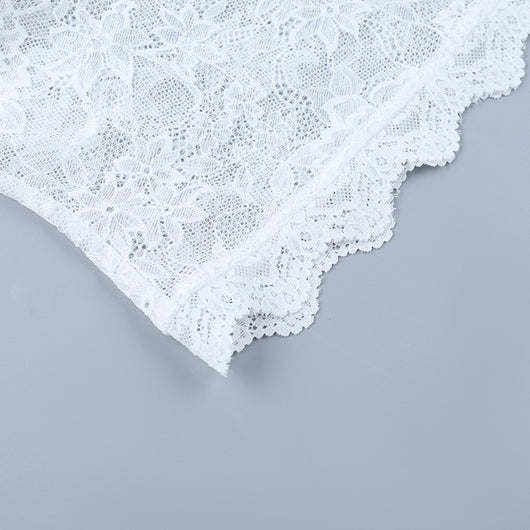 Blusa Elegante de Encaje con Escote en V y Mangas Largas - Image 9