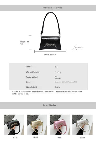 Bolsa Bandolera Diseño Francés con Cadena y Textura Crack - Image 7