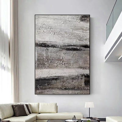 Cuadro Abstracto Minimalista en Gris - Pintura al Óleo Texturizada sin Marco - Image 10