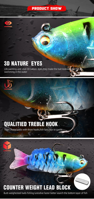Señuelo de Silicona Ultrasuave Articulado con Cabeza Jig - Dark Sleeper para Pesca de Bajo - Image 9