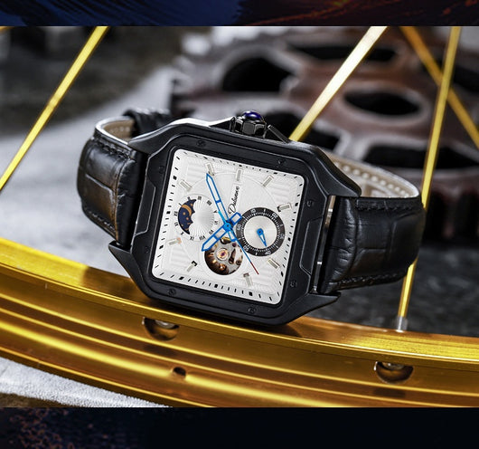 Reloj Mecánico Automático Cuadrado Impermeable con Diseño Calado para Hombre - Image 14