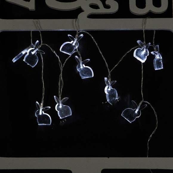 Luces LED Decorativas Conejo de Pascua con Alambre Transparente