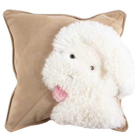 Almohada Decorativa Perro Cartoon en Cuero y Lana - Image 6