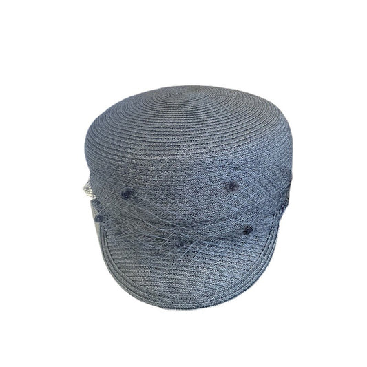 Sombrero Tejido de Paja Azul Marino para Primavera y Verano - Image 2