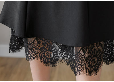 Falda Negra de Encaje con Volantes para Commuter - Image 9