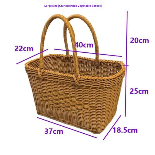 Canasta Tejida de Ratán para Compras, Frutas y Flores - Image 16